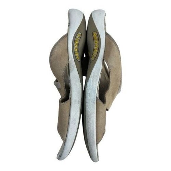 Merrell Palmetto Taupe Sandals Women Size 12 Brown Tan Leather Slides Slip On - Picture 7 of 12